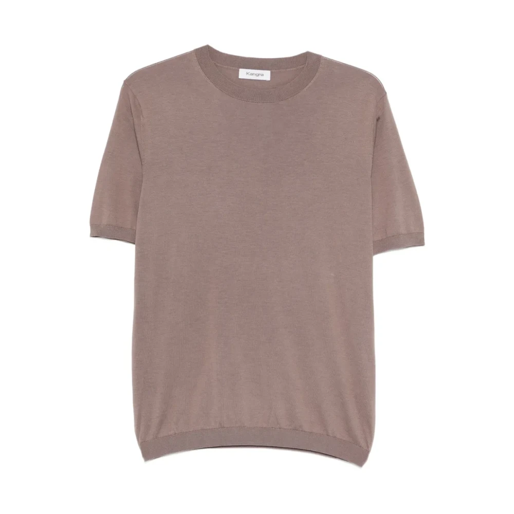 Kangra Men's Brown Round-Neck Knitwear, Xl, Girocollo M-Manica Girocolle Maniche Corte