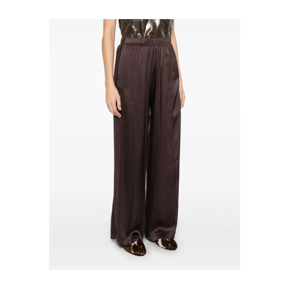 Forte Zijden Losse Jogger Set Brown Dames