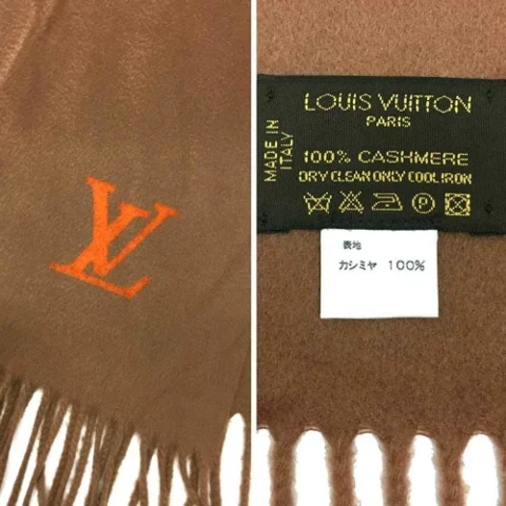 Louis Vuitton Vintage Pre-owned Cashmere scarves Brown Dames