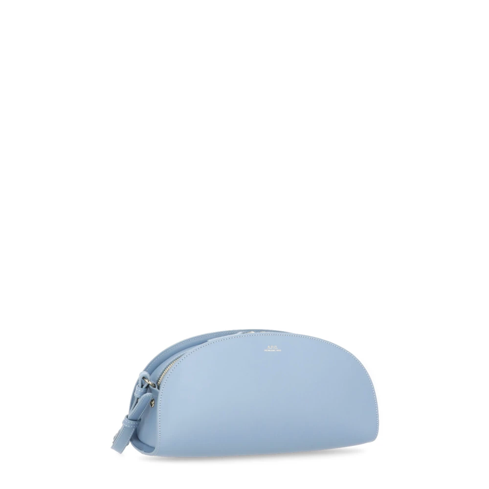 A.p.c. Lichtblauwe Leren Schoudertas Blue Dames