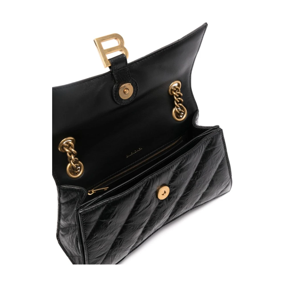 Balenciaga Zwarte Gewatteerde Leren Schoudertas Black Dames