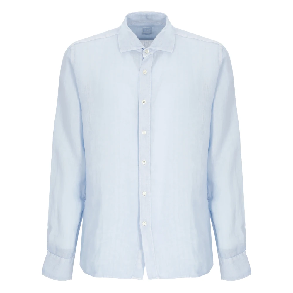 120% Lino Blue Linen Shirt - Male - Casual Shirts - S - Shirts