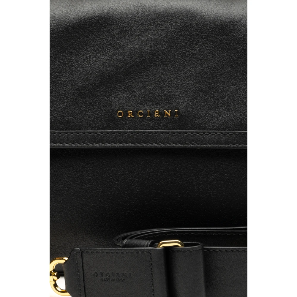 Orciani Zwarte Leren Handtas Black Dames