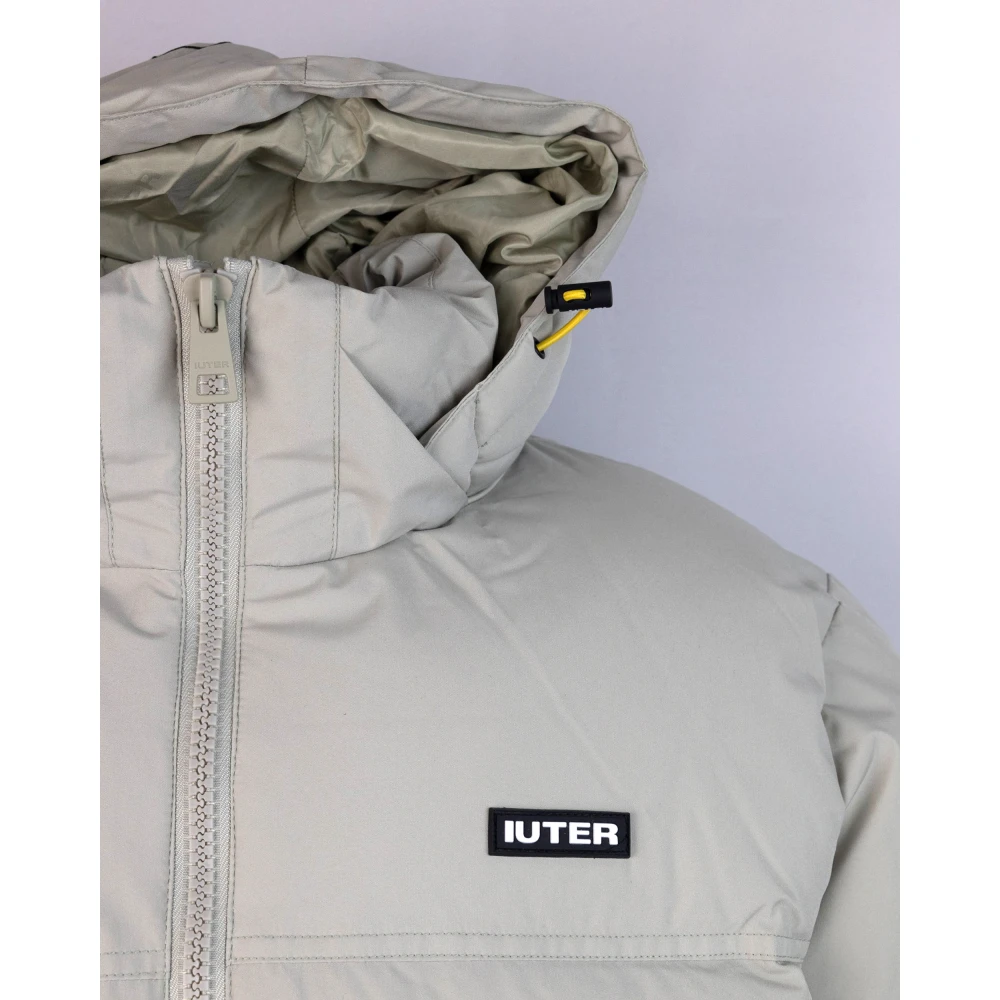 Iuter Waterdichte EcoDown Hooded Jas Beige Heren
