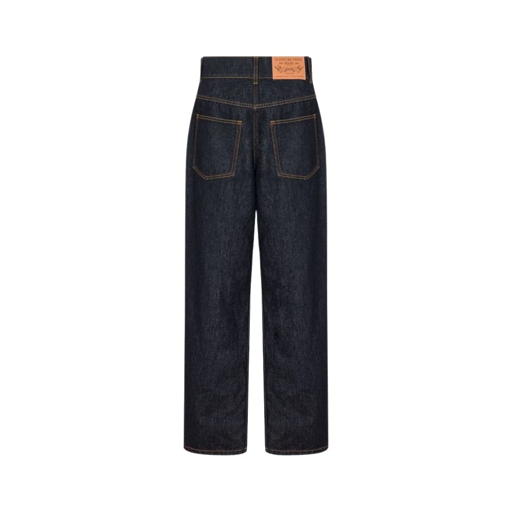 Moschino Women's Blue Cotton Denim Pants