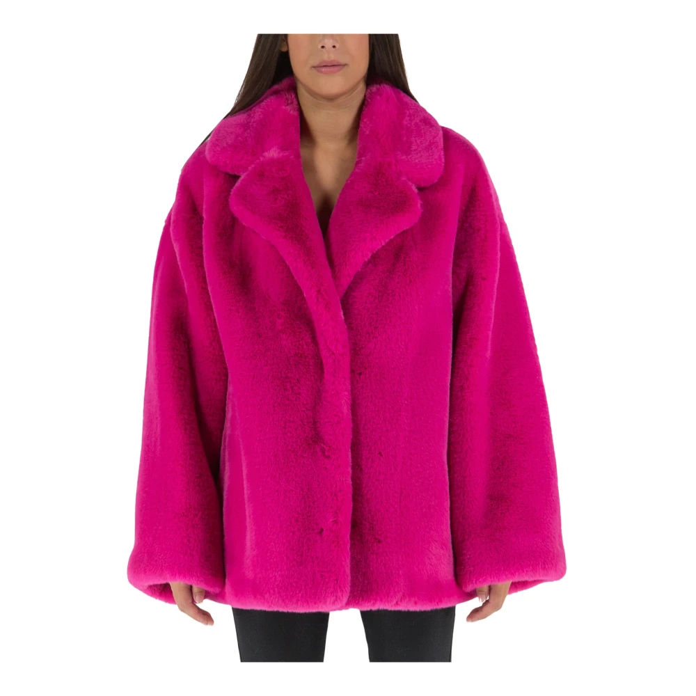 Stand Studio Faux Fur & Shearling Jackets Pink Dames