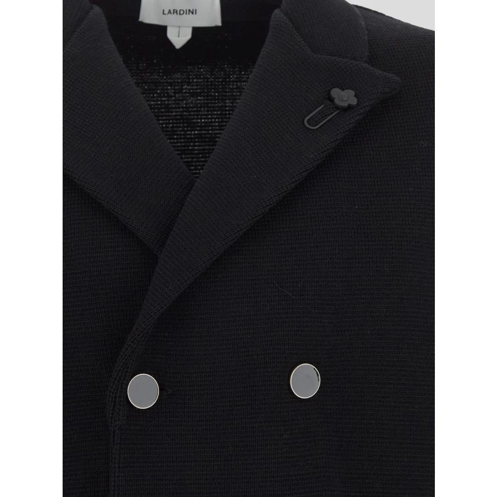 Lardini Doublebreasted jas van zuivere wol Black Heren