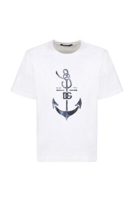 anchor-print-white-t-shirt