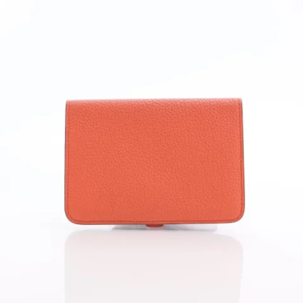 Hermès Vintage Pre-owned Leather wallets Orange Dames