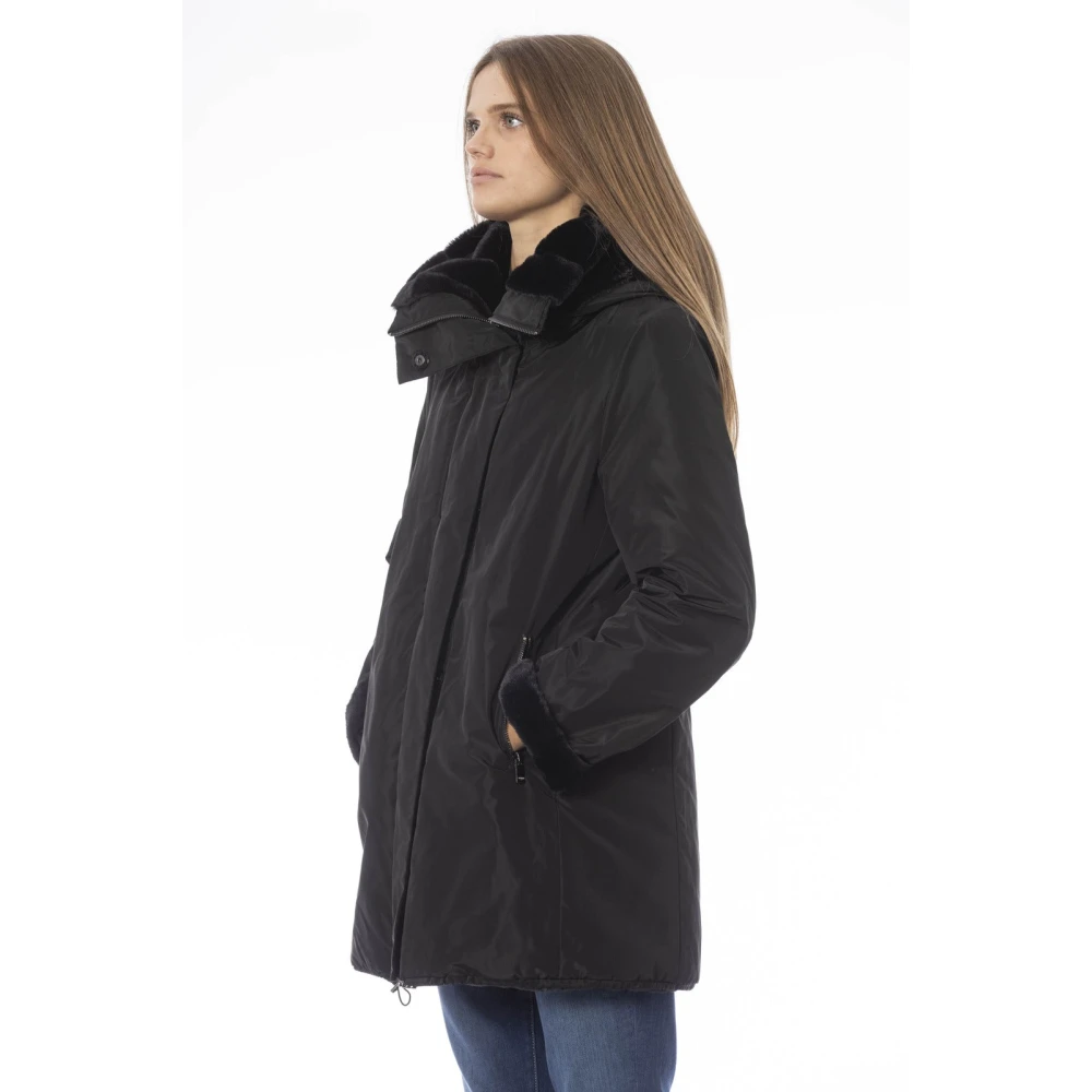 Baldinini Omkeerbare hoodie met ritssluiting Black Dames