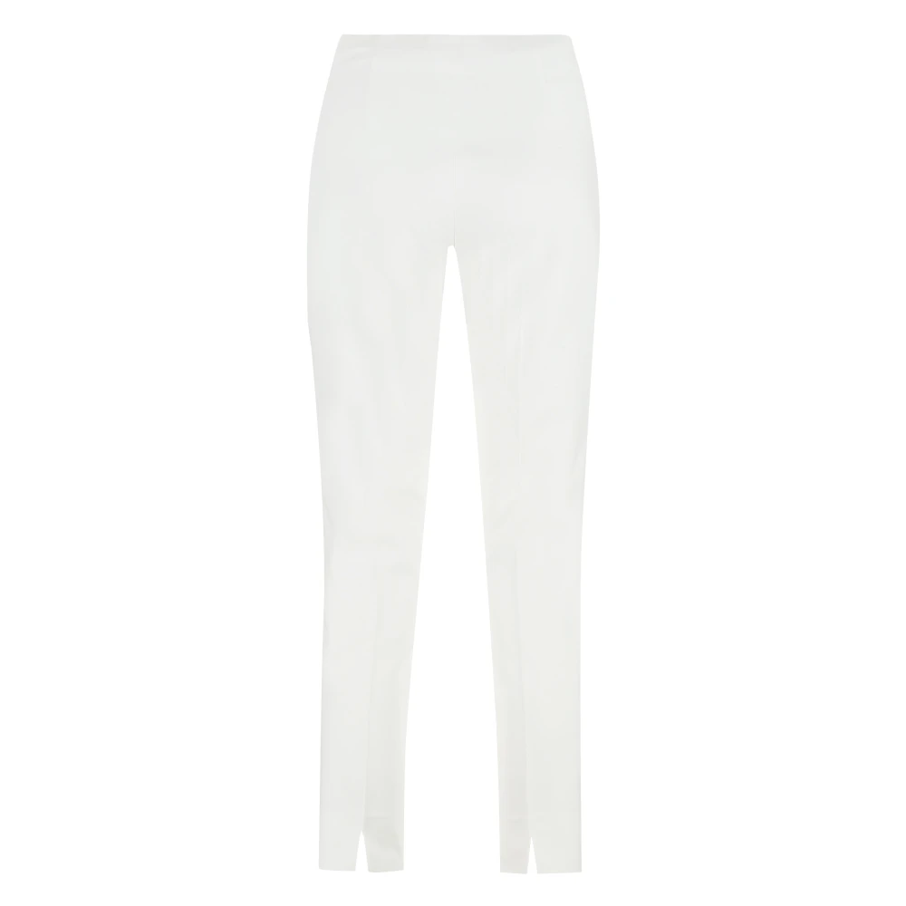 PESERICO Hoge taille katoenen broek White Dames