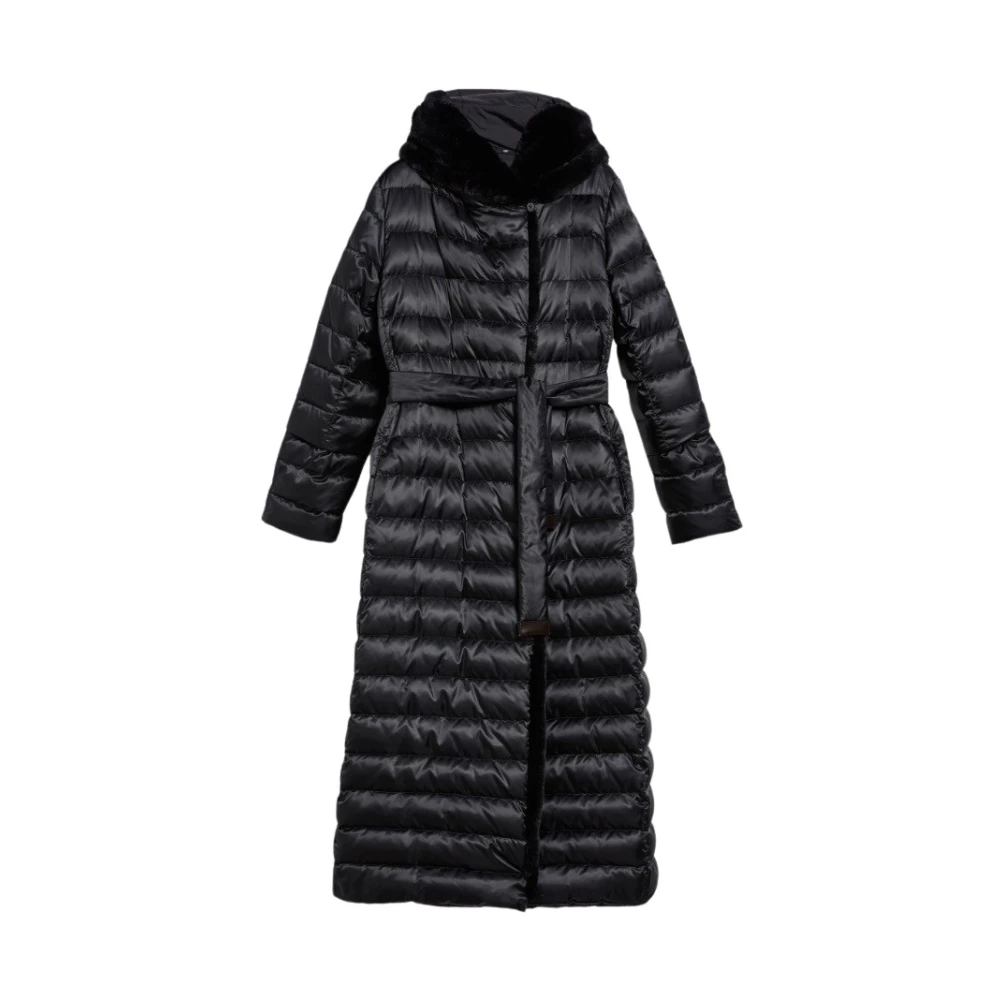 Max Mara Omkeerbare Waterafstotende Mantel Black Dames