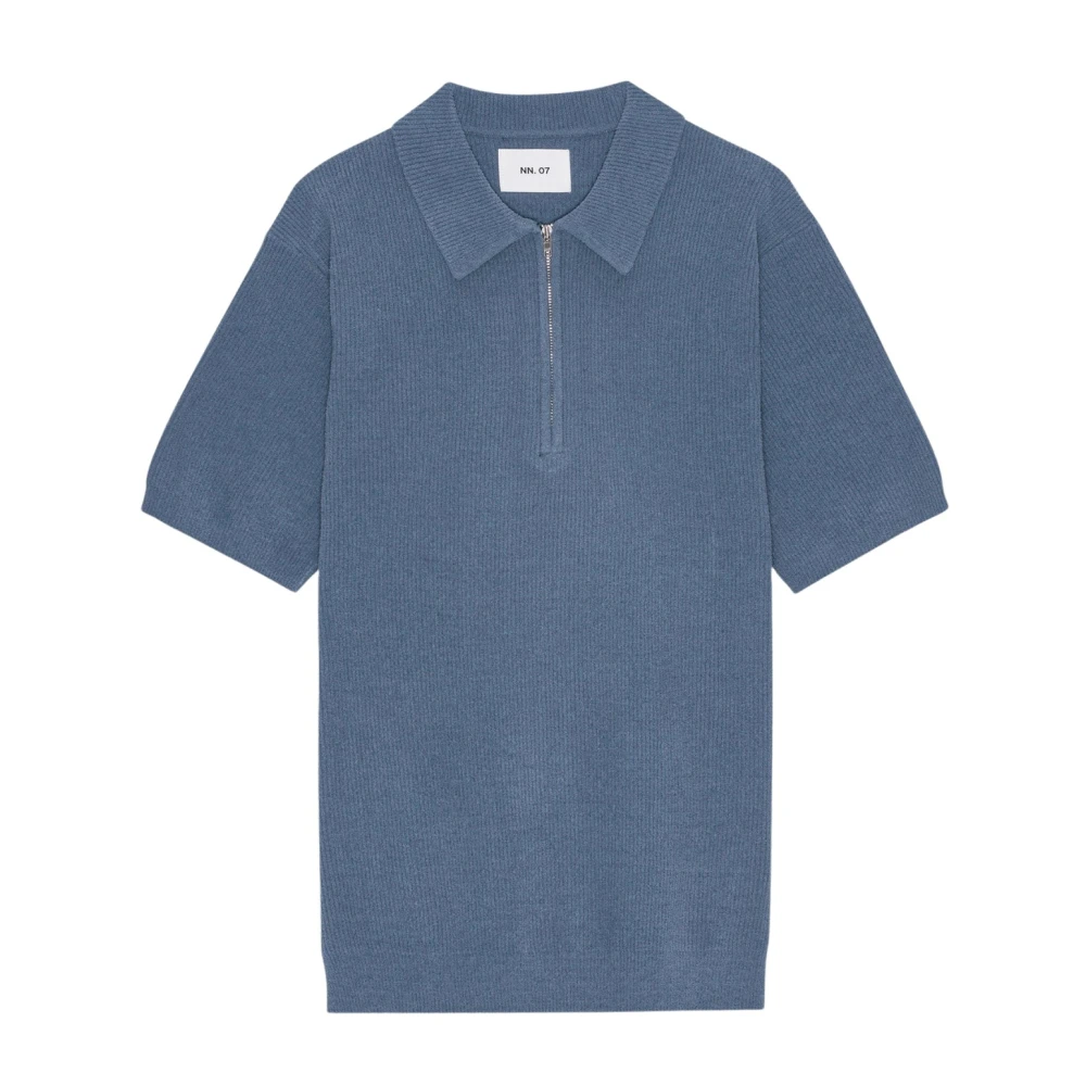 Nn07 Ritssluiting Polo Gebreid Beringzee Blue Heren