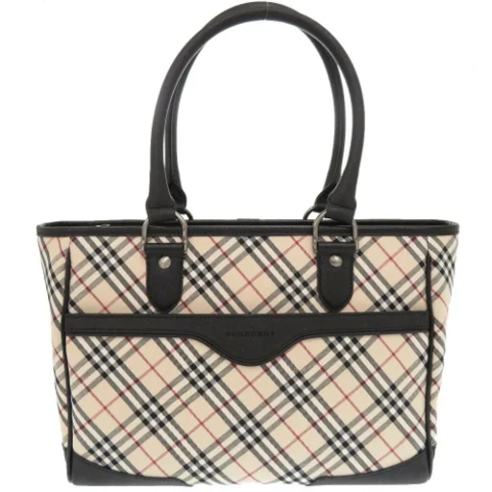 Burberry Vintage Pre-owned Canvas handbags Beige Dames