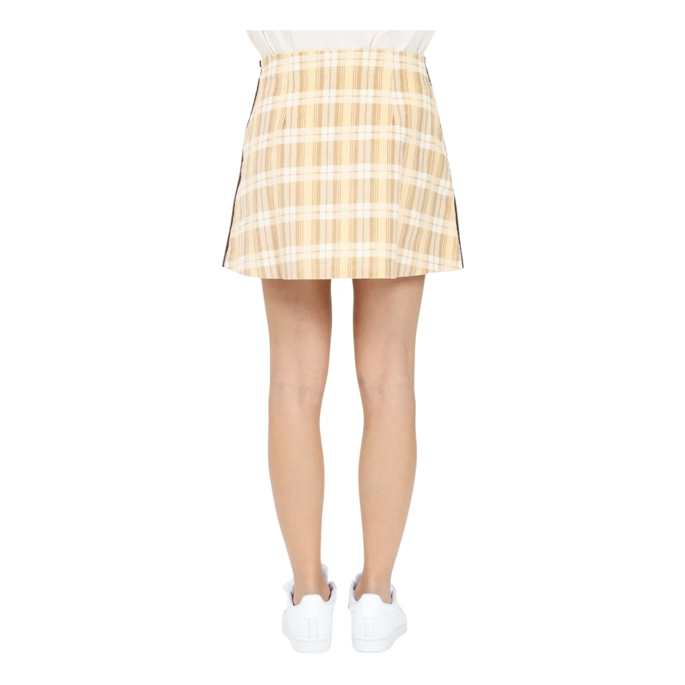 adidas Originals Corduroy Tartan Rok Beige Dames