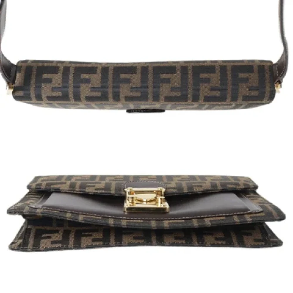Fendi Vintage Pre-owned Canvas shoulder-bags Brown Dames