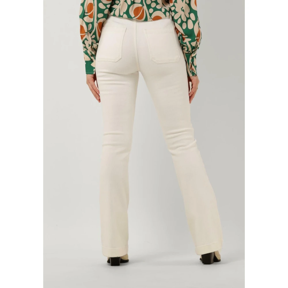 By-Bar Flared Twill Jeans Leila Pant Beige Dames