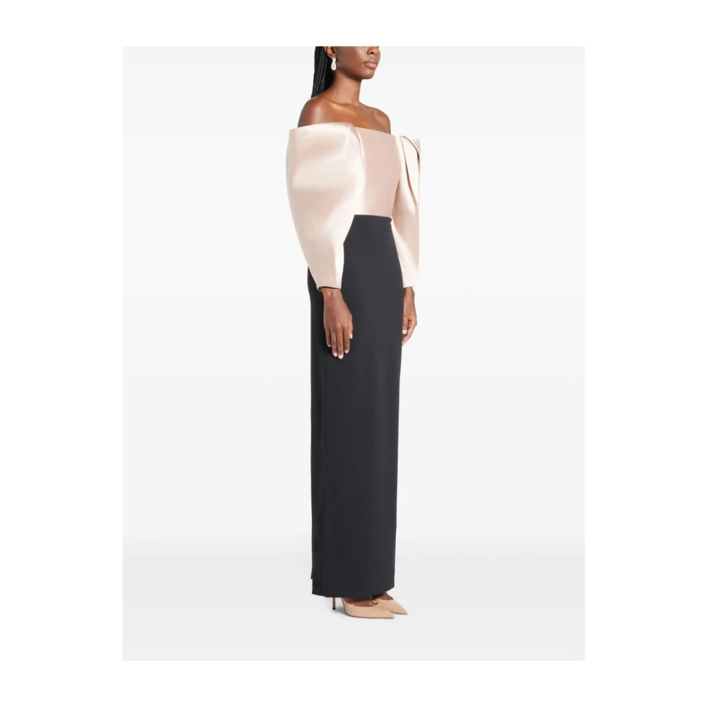 Solace London Beige Melina Maxi Jurk Beige Dames