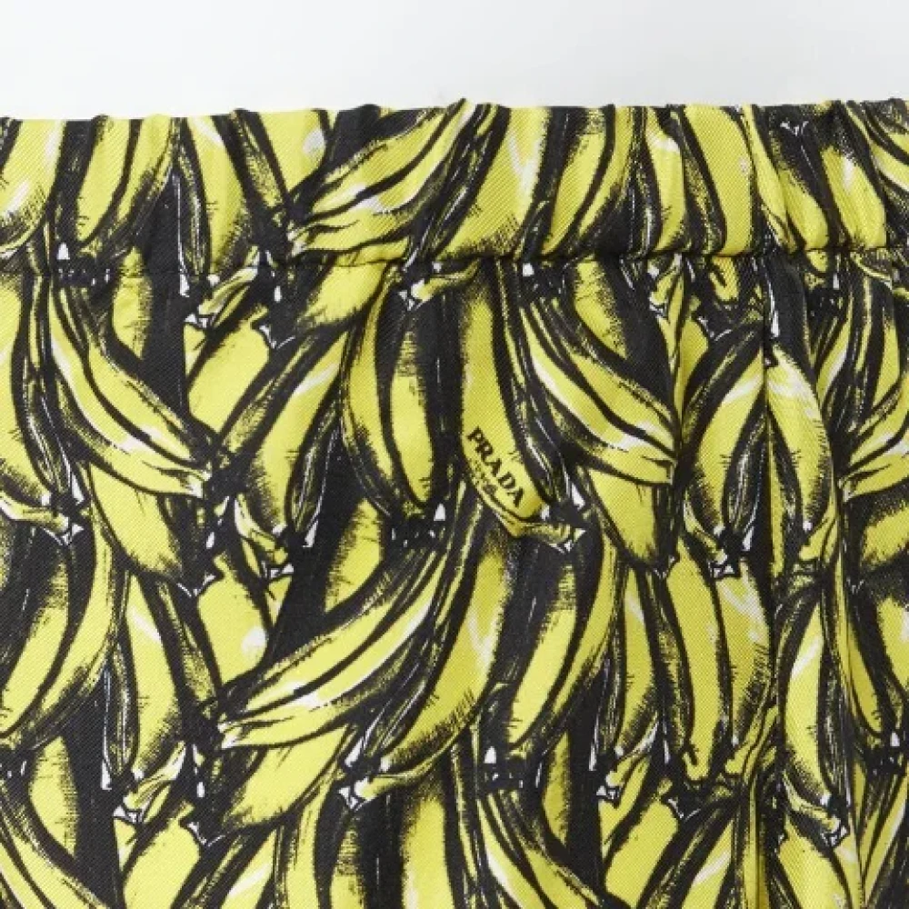 Prada Vintage Pre-owned Silk bottoms Yellow Dames