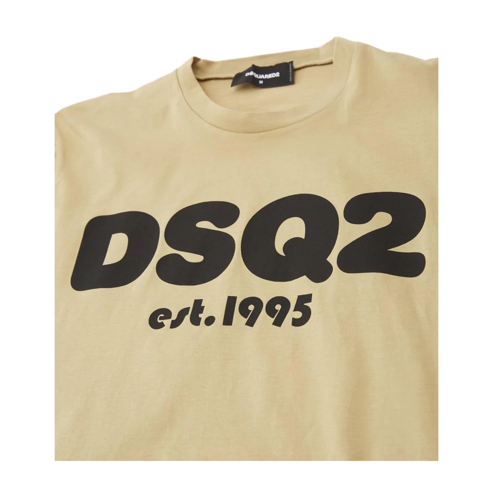 Dsquared2 Logo Print T-Shirt Beige Heren