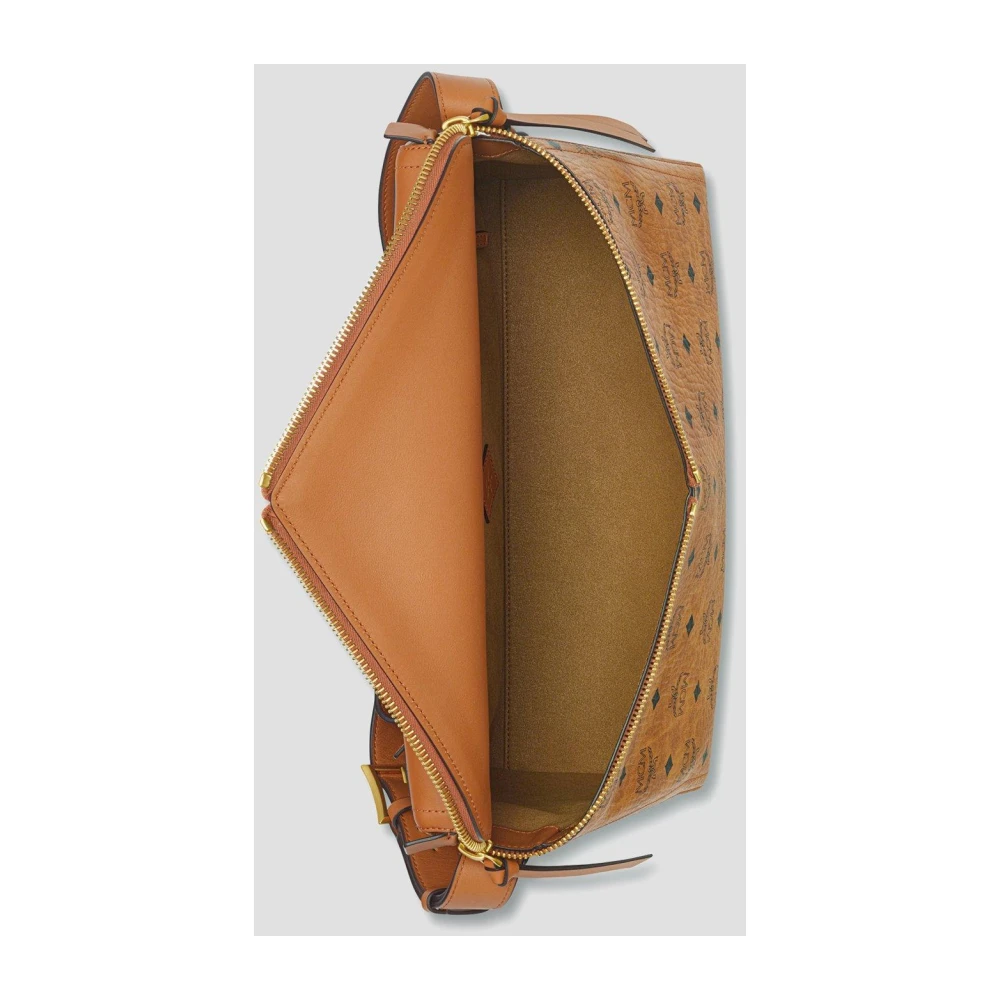 MCM Diamanten 3D Schoudertas in Visetos Leder Mix Brown Dames
