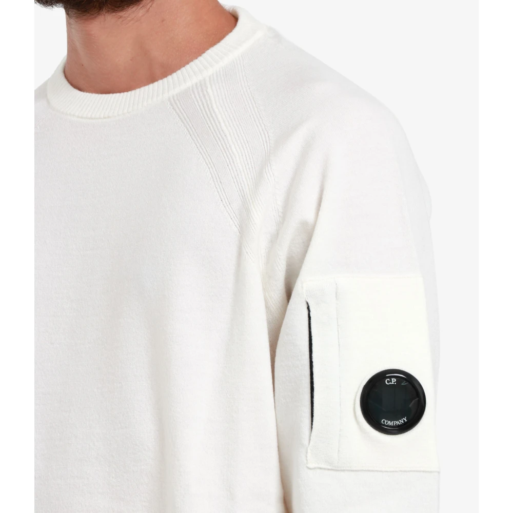 C.P. Company Witte Wollen Trui met Zak White Heren