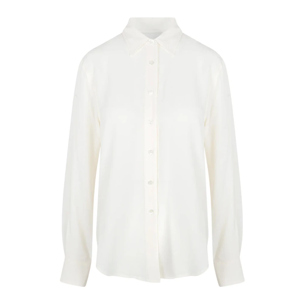 Jucca Zijden Lange Mouw Klassieke Kraag Shirt Beige Dames