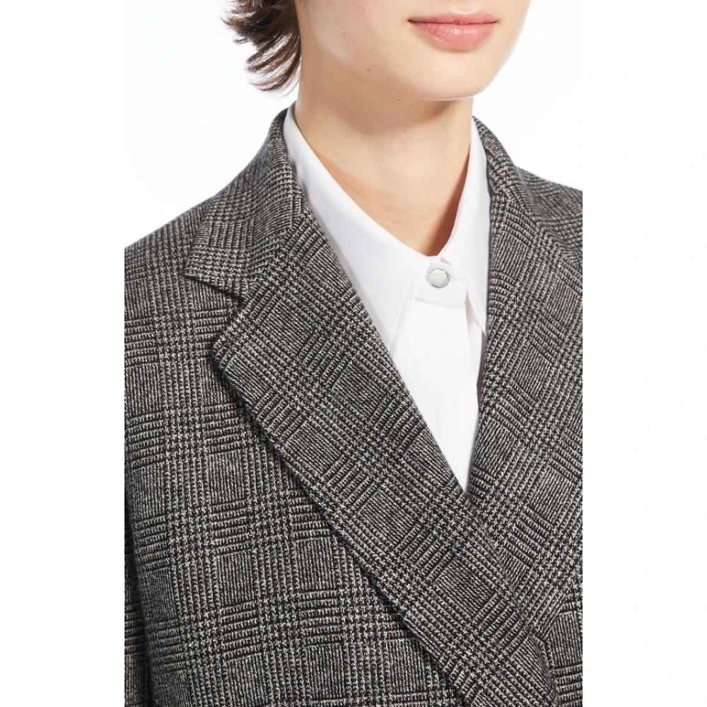 Max Mara Studio Grijze Jas Regular Fit Gray Dames