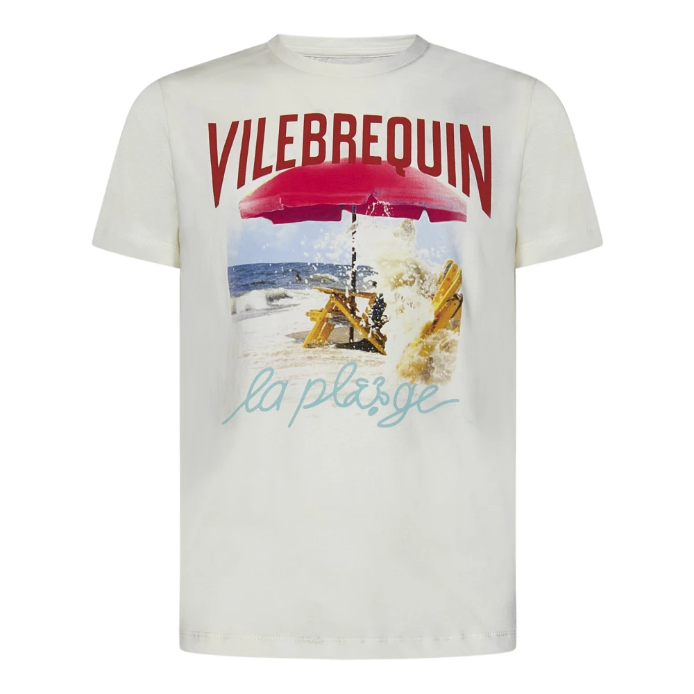 Vilebrequin Witte T-shirts en Polos met Logo Print White Heren