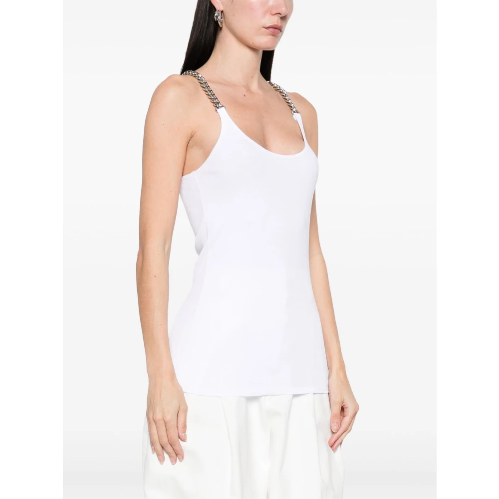 Stella Mccartney Witte Chain-Link Trim Racerback Top White Dames