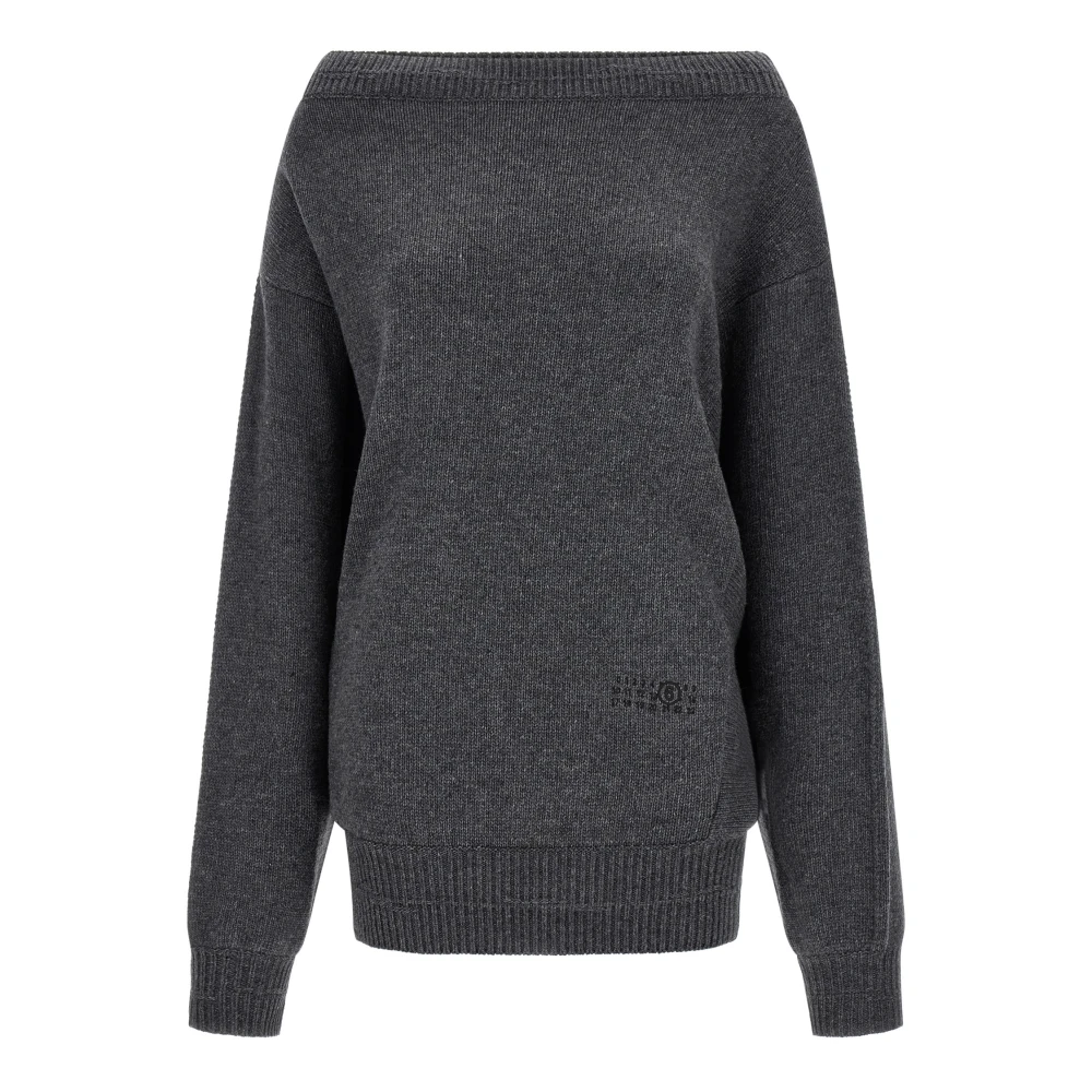 Mm6 Maison Margiela Gray Knitted Dresses, Female, S, Mini Dress