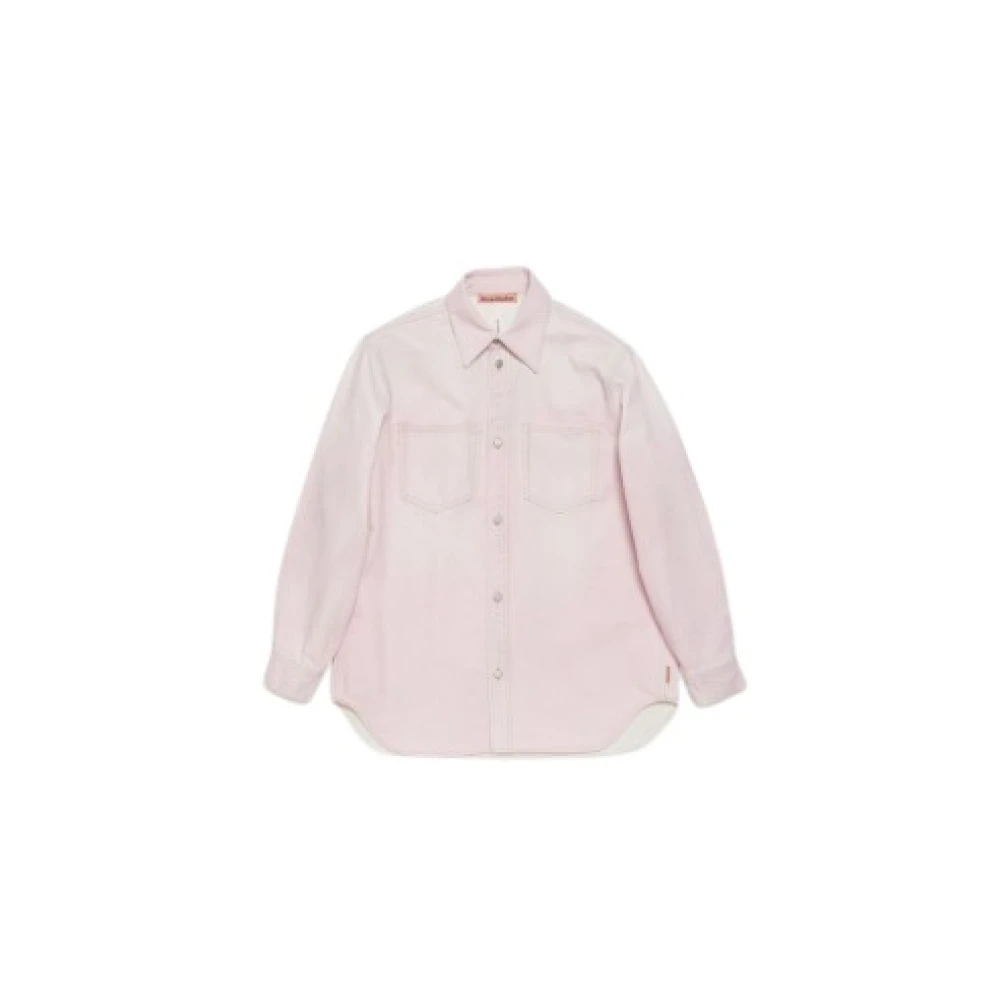 Acne Studios Denim Rosa Button-Up Skjorta Unisex Pink, Herr