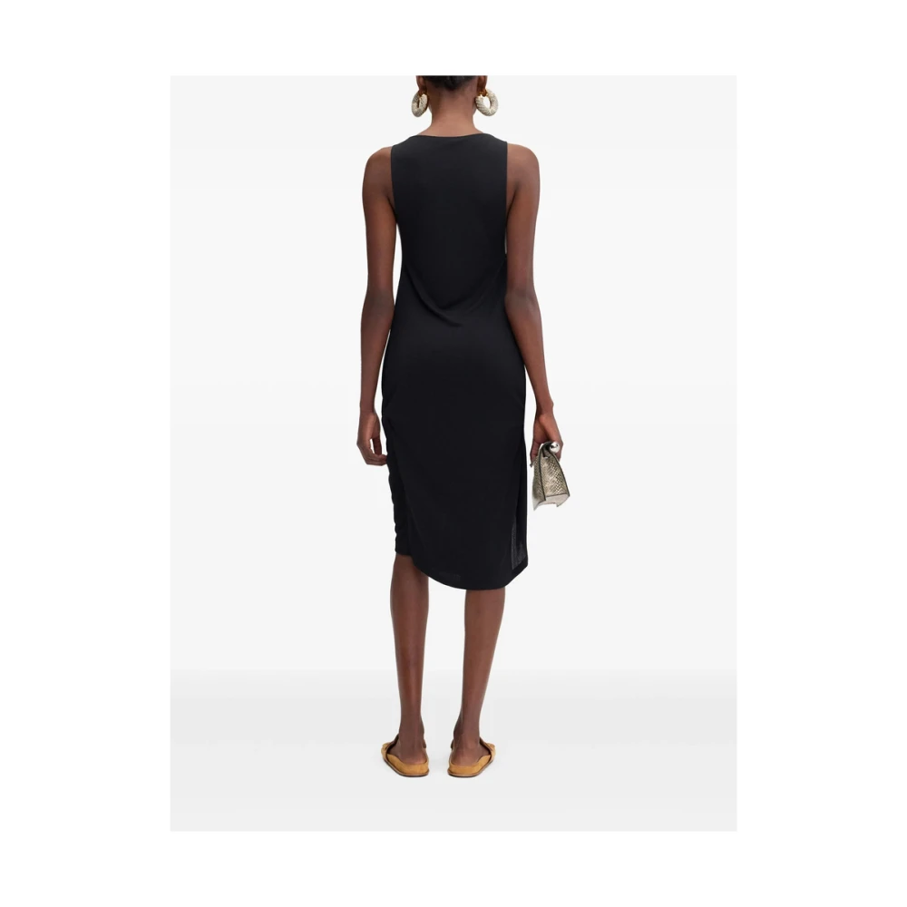 Jacquemus Zwarte Mouwloze Asymmetrische Jurk Black Dames