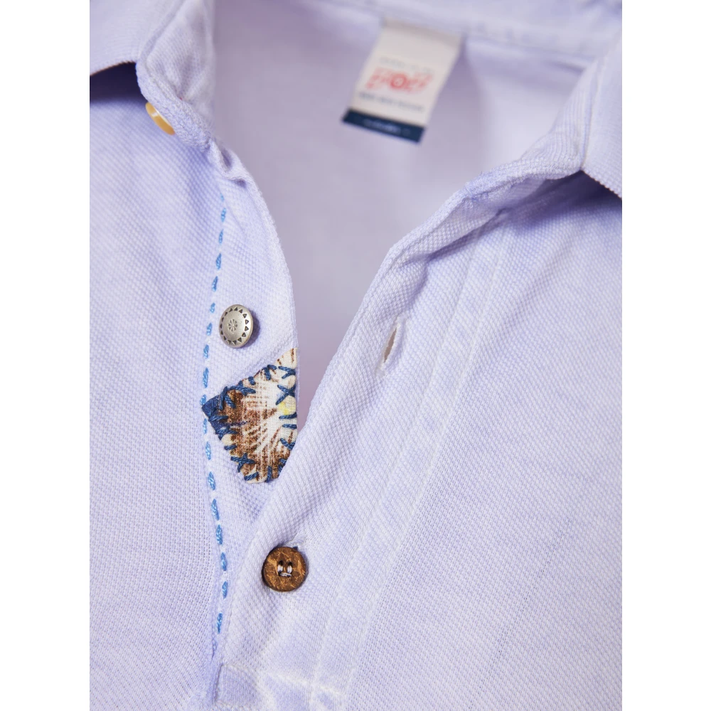 BOB Katoenen Polo Shirt 3 Knopen Purple Heren