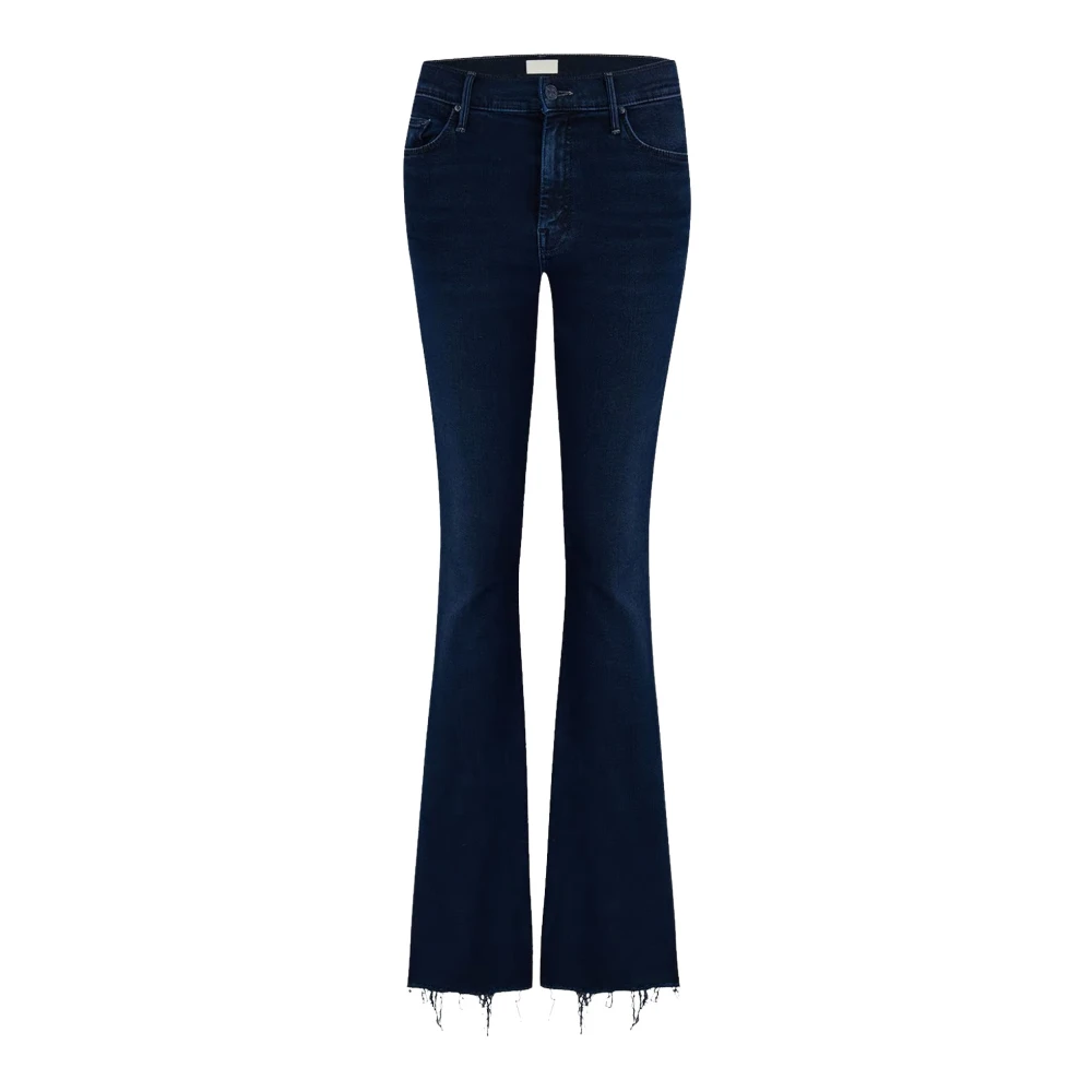 Mother Weekend Fray Denim Shorts Blue Dames