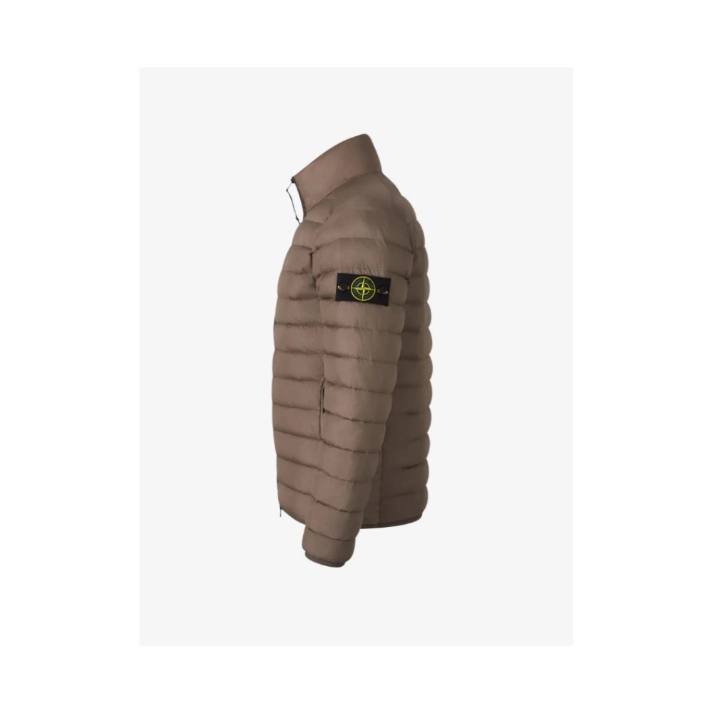 Stone Island Lichtbruine donsjas Geweven Kamers Brown Heren