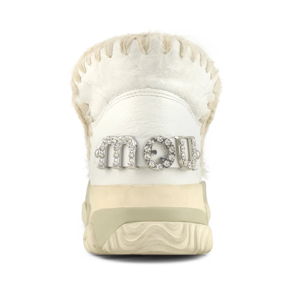 Mou Luxe lamsskin sneaker met gehaakte stiksels White Dames