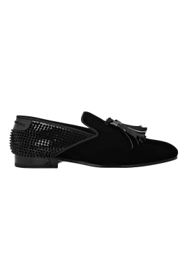 Velvet & Patent Leather Loafers Studs