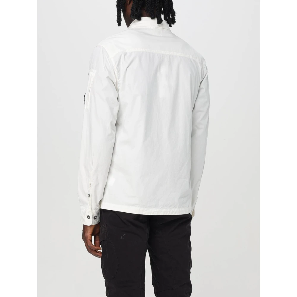 C.P. Company Witte Katoenen Regular Fit Jas White Heren