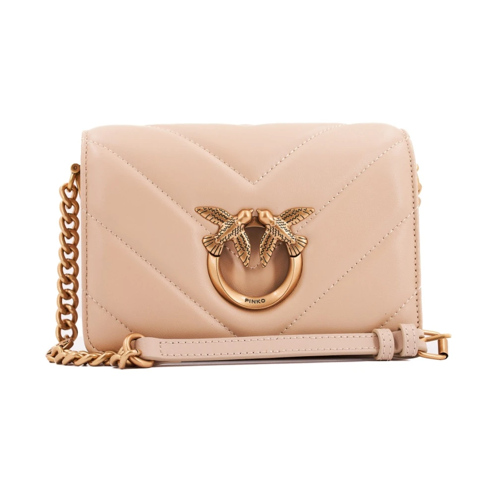 pinko Mini Love One Cross Body Tas Beige Dames