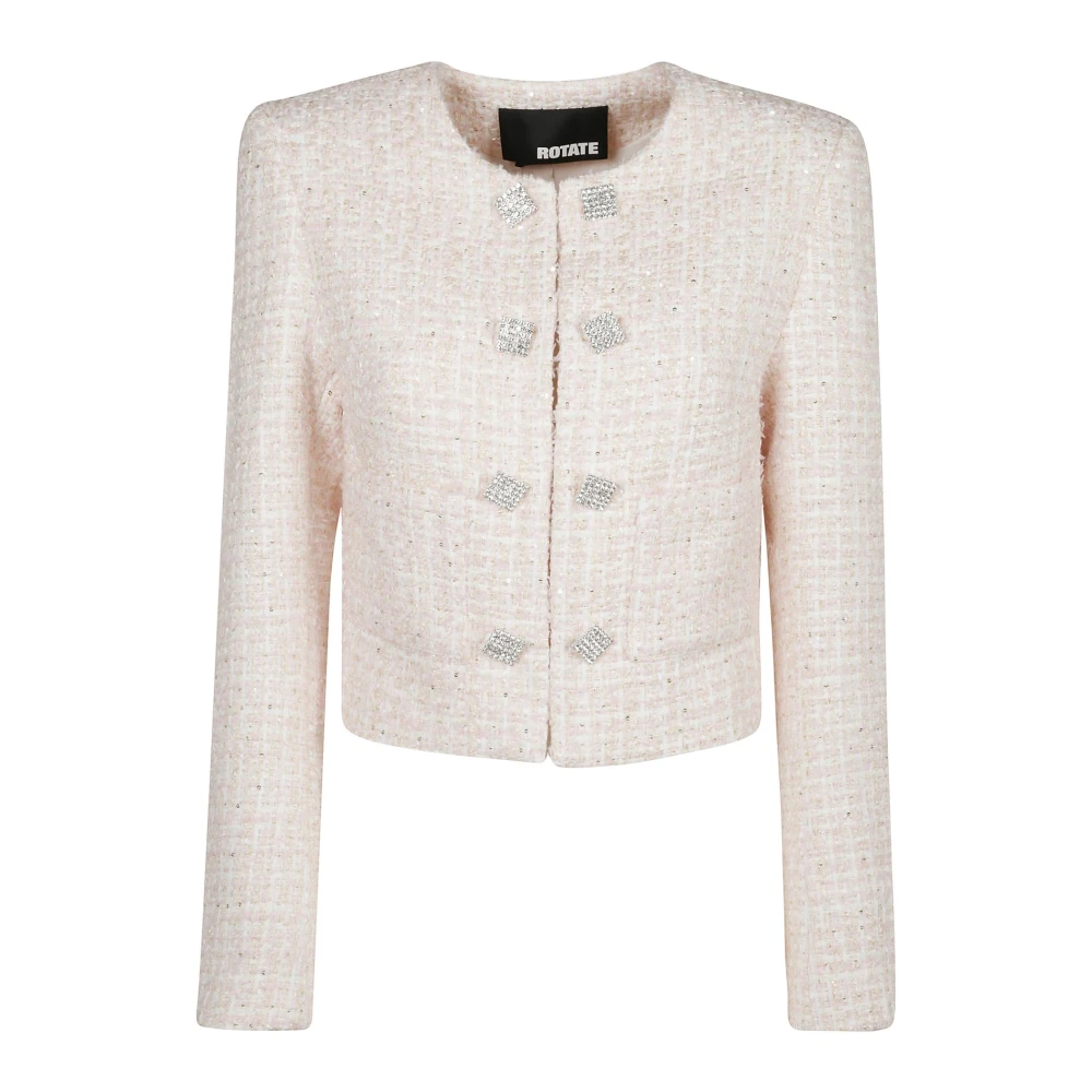 Rotate Birger Christensen Korte Boucle Jas Pink Dames