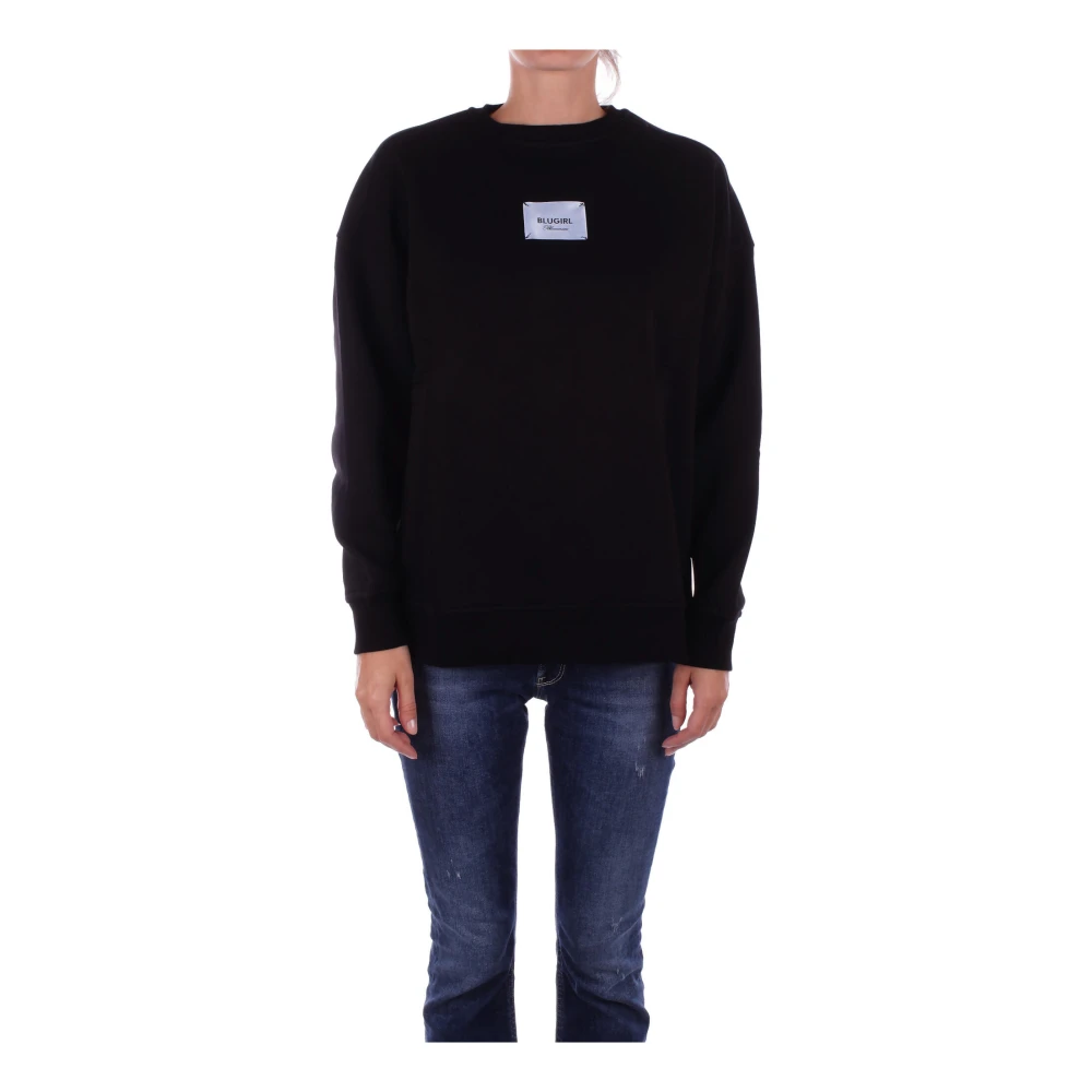 Blugirl Zwarte Trui Model Hoogte 1.76cm Black Dames