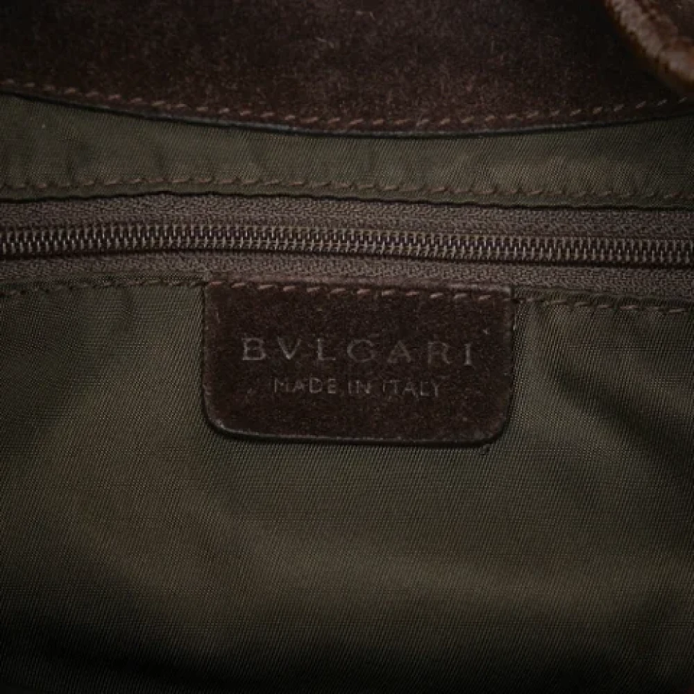 Bvlgari Vintage Pre-owned Fabric shoulder-bags Brown Dames