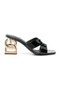 mules-en-cuir-noir-avec-logo-dore