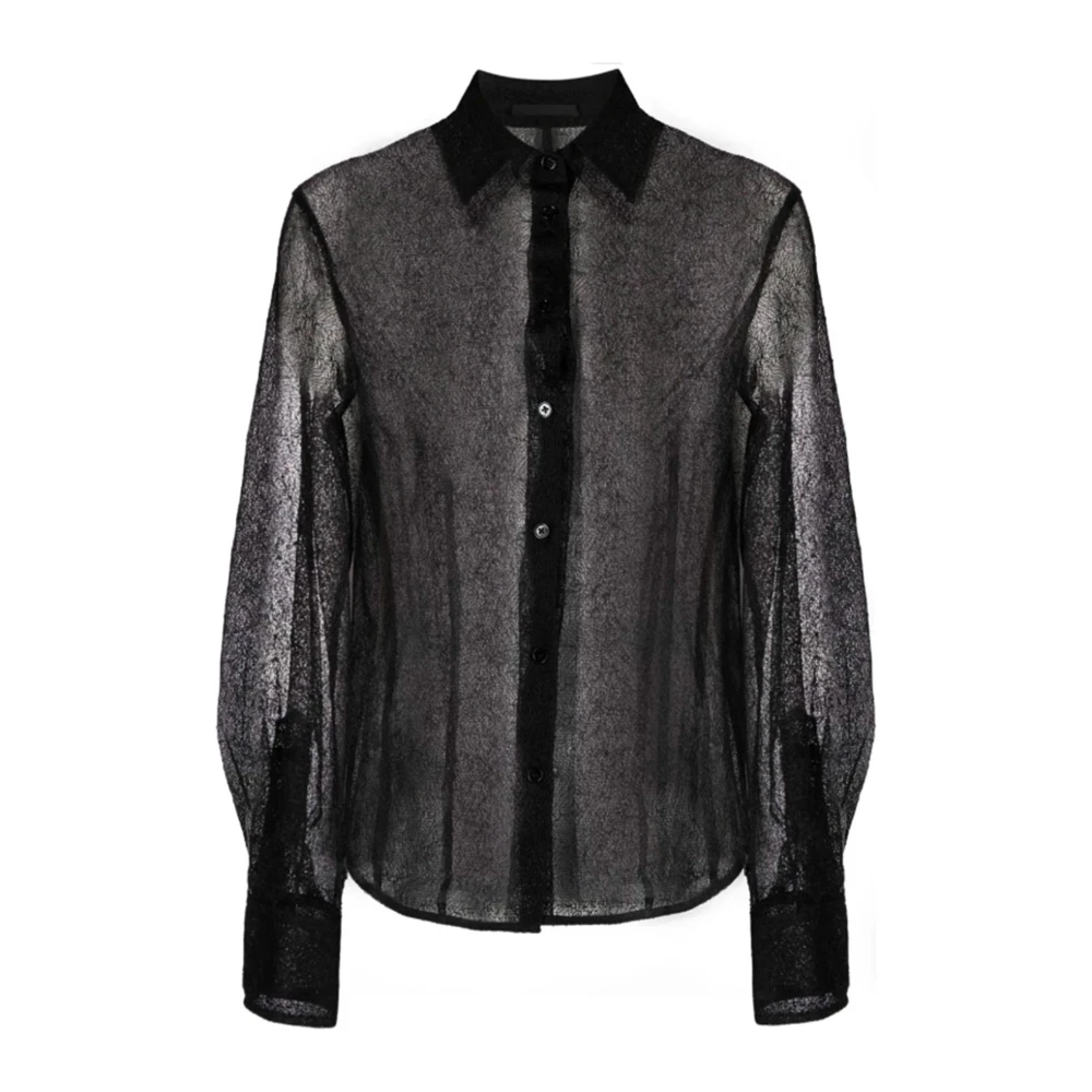 Helmut Lang Mesh Design Zwarte Shirt Black Dames