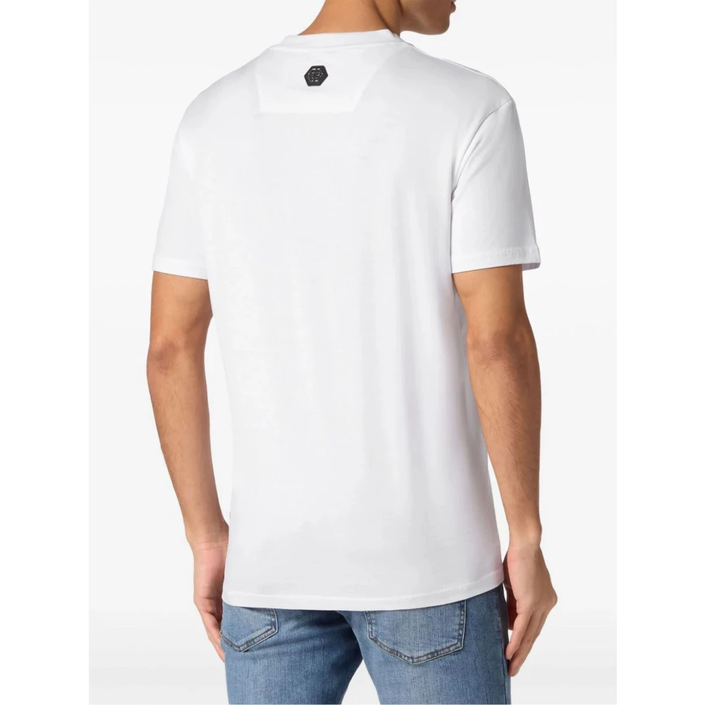 Philipp Plein Logo Wit T-shirt en Polo White Heren