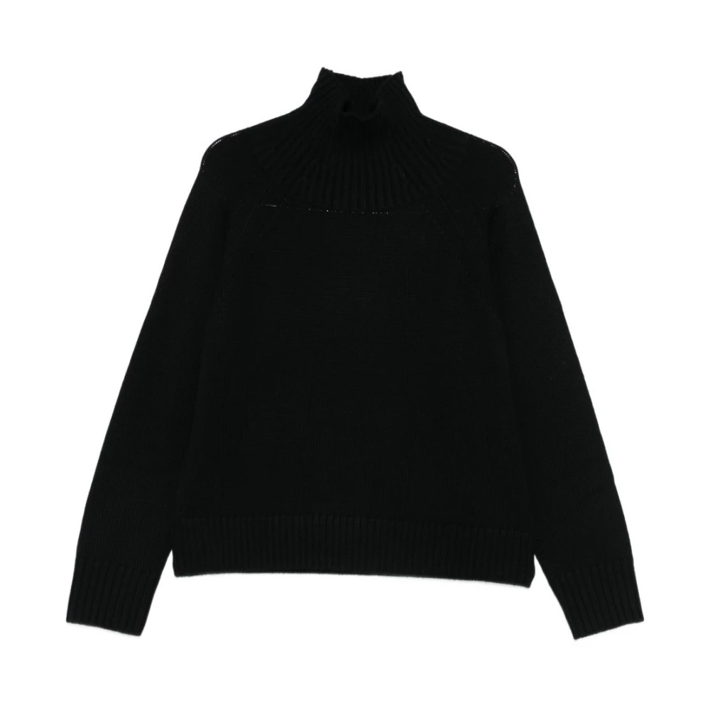 Michael Kors Women's Black Turtlenecks, S, Luxurious Wool Jumper For