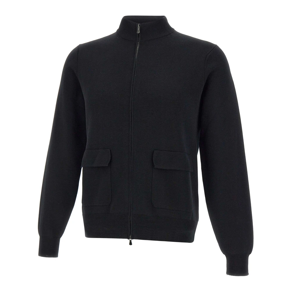 Filippo De Laurentiis Black Cotton Crepe Jumper - Male - Cardigans - 3XL - Knitwear