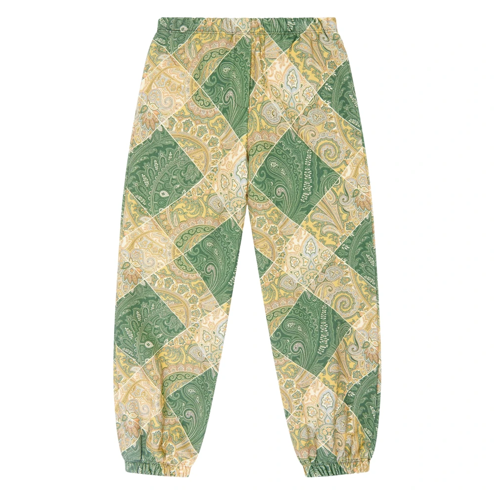 Etro Boys Green Sweatpants, 4 Y, Paisley Joggers