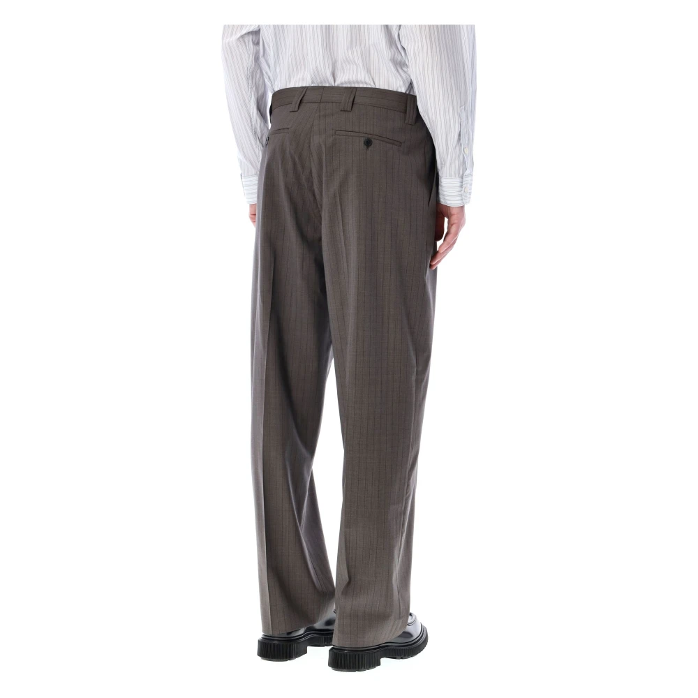 mfpen Taupe Vintage Gestreepte Wollen Broek Gray Heren